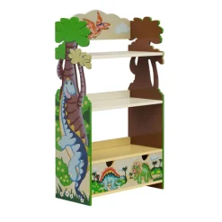 Kids Teamson Fantasy Fields Dinosaur Kingdom Bookshelf with Storage Drawer, Multi