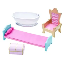 Kids Teamson Fantasy Fields Dreamland Castle Kids Vanity Table & Stool, White & Pink