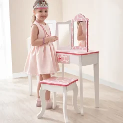 Kids Teamson Fantasy Fields Gisele Giraffe Kids Vanity Table & Stool, White & Pink