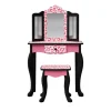Kids Teamson Fantasy Fields Gisele Leopard Print Kids Vanity Table & Stool, Black & Pink