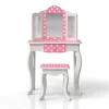 Kids Teamson Fantasy Fields Gisele Polka Dot Kids Vanity Table & Stool, White & Pink