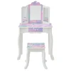 Kids Teamson Fantasy Fields Gisele Starry Sky Kids Vanity Table & Stool, White & Lavender
