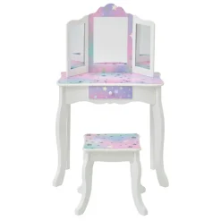 Kids Teamson Fantasy Fields Gisele Starry Sky Kids Vanity Table & Stool, White & Lavender