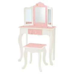 Kids Teamson Fantasy Fields Gisele Twinkle Star Kids Vanity Table & Stool, White & Pink