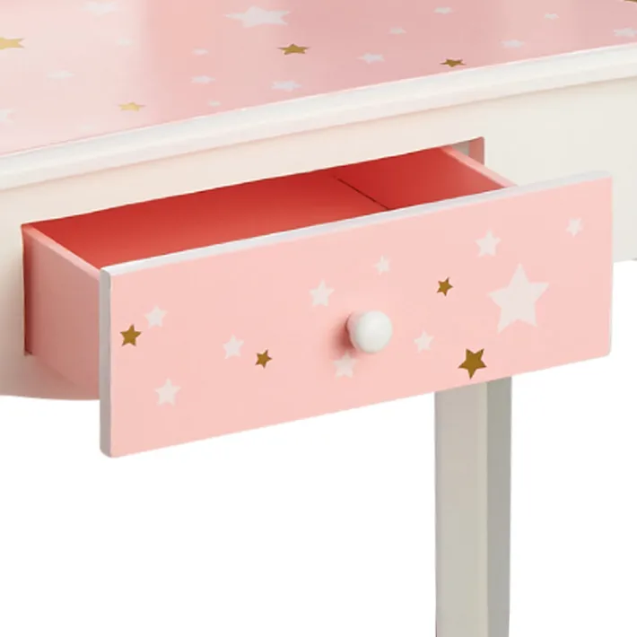 Kids Teamson Fantasy Fields Gisele Twinkle Star Kids Vanity Table & Stool, White & Pink
