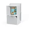 Kids Teamson Fantasy Fields Kids Biscay Bricks Square Table and Two Chair Cubes with Underneath Storage, Gray/White- FINAL SALE