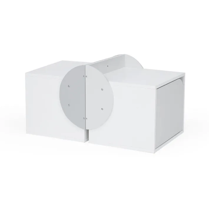 Kids Teamson Fantasy Fields Kids Biscay Bricks Square Table and Two Chair Cubes with Underneath Storage, Gray/White- FINAL SALE