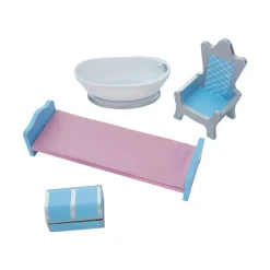 Kids Teamson Fantasy Fields Kids Dreamland Castle Vanity Set with Chair and Accessories, White/Blue