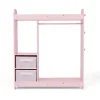 Kids Teamson Fantasy Fields Kids Freestanding Jasmine Star Print Clothing Rack with Shelves and Storage Bins, Pink