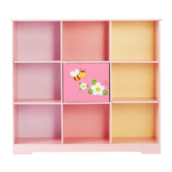 Kids Teamson Fantasy Fields Kids Painted Magic Garden Adjustable Cube Bookshelf, Pink