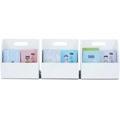 Kids Teamson Fantasy Fields Kids Portable Bookcase Set of 3 with Magnetic Dry Erase Whiteboard, White- FINAL SALE