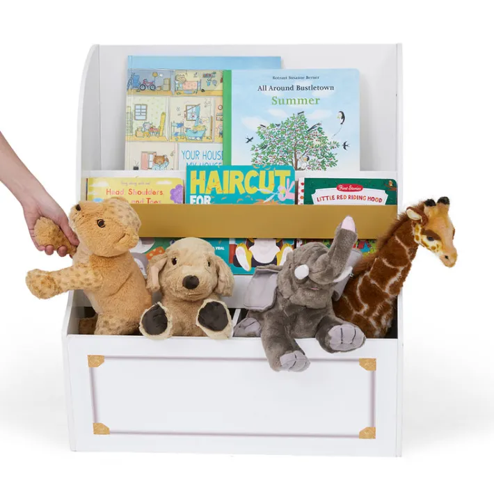Kids Teamson Fantasy Fields Kids Versailles Bookcase Display with Toy Storage, White- FINAL SALE