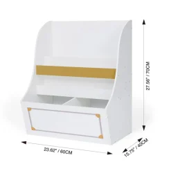 Kids Teamson Fantasy Fields Kids Versailles Bookcase Display with Toy Storage, White- FINAL SALE