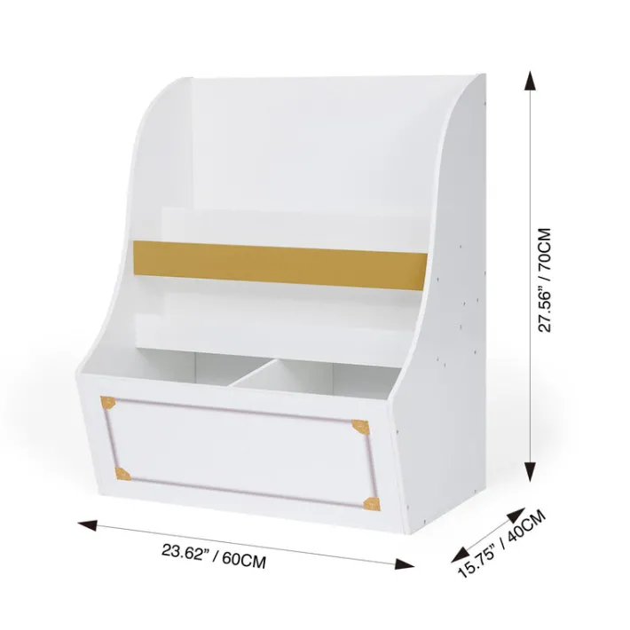 Kids Teamson Fantasy Fields Kids Versailles Bookcase Display with Toy Storage, White- FINAL SALE
