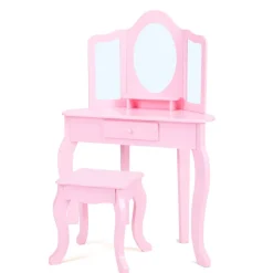 Kids Teamson Fantasy Fields Lady Alessandra Kids Corner Vanity Table & Stool, Pink