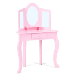 Kids Teamson Fantasy Fields Lady Alessandra Kids Corner Vanity Table & Stool, Pink