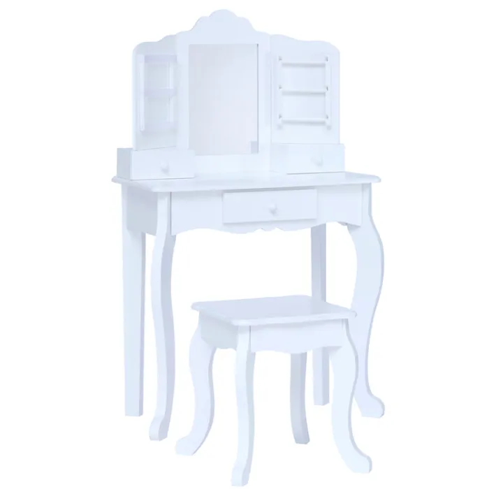 Kids Teamson Fantasy Fields Little Princess Anna Kids Vanity Table & Stool, White