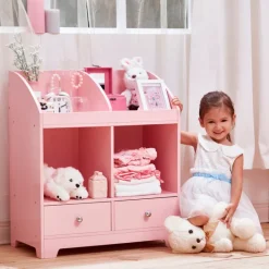 Kids Teamson Fantasy Fields Little Princess Cindy Kids 4-Cube Storage Cubby, Pink -FINAL SALE
