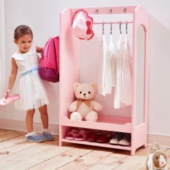 Kids Teamson Fantasy Fields Little Princess Bella Open Armoire with Full Length Mirror, Pink