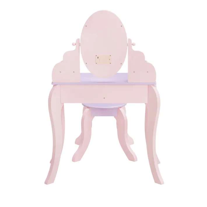 Kids Teamson Fantasy Fields Little Princess Rapunzel Vanity with LED Mirror, Pink