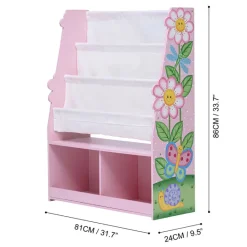 Kids Teamson Fantasy Fields Magic Garden Kids Display Bookshelf with Storage, Multi