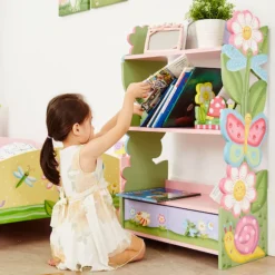 Kids Teamson Fantasy Fields Magic Garden Kids 3-Tier Bookshelf & Drawer, Multi