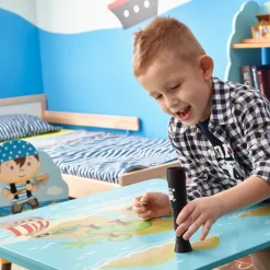 Kids Teamson Fantasy Fields Painted Pirate Island Kids Play Table, Multi -FINAL SALE