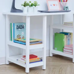Kids Teamson Fantasy Fields Play Desk with Shelves and Chair, White- FINAL SALE