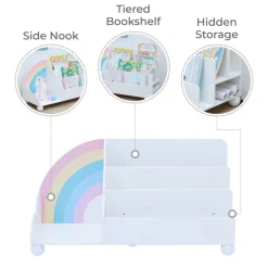 Kids Teamson Fantasy Fields Rainbow Display Bookcase, White- FINAL SALE