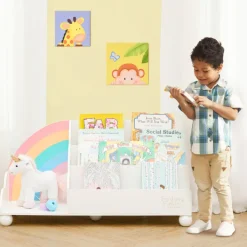 Kids Teamson Fantasy Fields Rainbow Display Bookcase, White- FINAL SALE