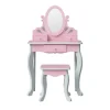 Kids Teamson Fantasy Fields Rapunzel Kids Vanity Table & Stool, Pink & Gray