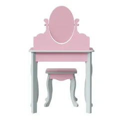 Kids Teamson Fantasy Fields Rapunzel Kids Vanity Table & Stool, Pink & Gray