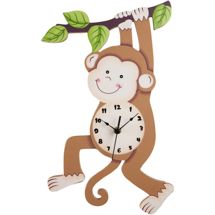 Kids Teamson Fantasy Fields Sunny Safari Monkey Kids Wall Clock, Brown