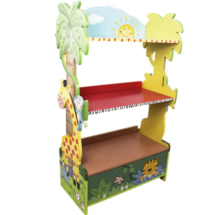 Kids Teamson Fantasy Fields Sunny Safari Kids 3-Tier Bookshelf & Drawer, Multi