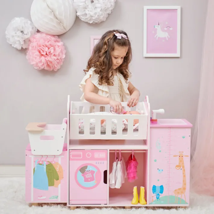 Kids Teamson Olivia's Little World Amanda 6-in-1 Baby Doll Nursery Station, Pink