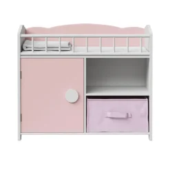 Kids Teamson Olivia's Little World Aurora Princess Baby Doll Crib with Storage, Pink