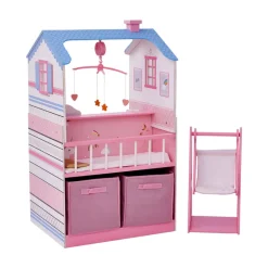 Kids Teamson Olivia's Little World Baby Dolls Changing Station Dollshouse with Storage, Pink
