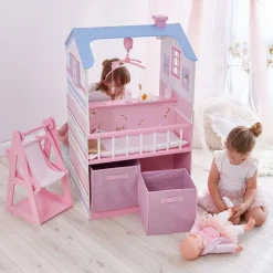 Kids Teamson Olivia's Little World Baby Dolls Changing Station Dollshouse with Storage, Pink