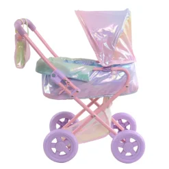 Kids Teamson Olivia’s Little World Deluxe 2-in-1 Baby Dolls Stroller, Iridescent Rainbow