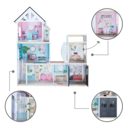 Kids Teamson Olivia's Little World Dreamland 3-Story Mansion Dollhouse for 12