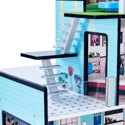 Kids Teamson Olivia's Little World Dreamland Barcelona Dollhouse with 10 Accessories, Turquoise/Black -FINAL SALE