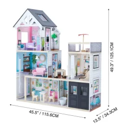 Kids Teamson Olivia's Little World Dreamland 3-Story Mansion Dollhouse for 12