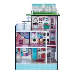 Kids Teamson Olivia's Little World Dreamland Barcelona Dollhouse with 10 Accessories, Turquoise/Black -FINAL SALE