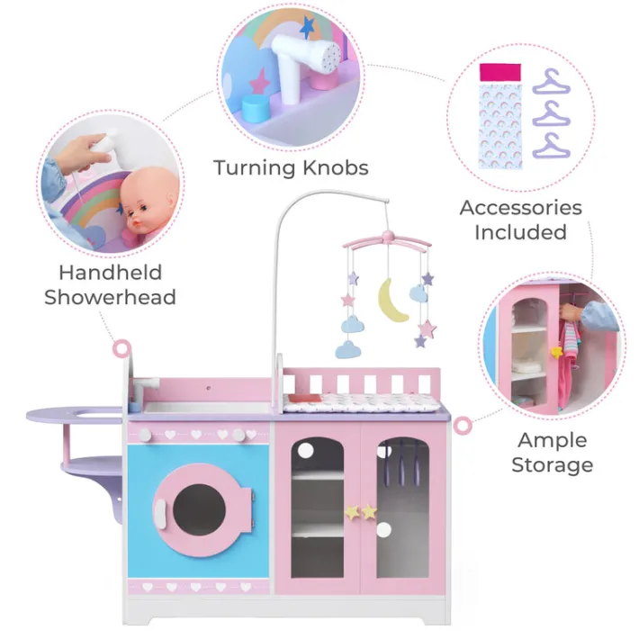 Kids Teamson Olivia's Little World 6-in-1 Baby Doll Changing Station, Pink