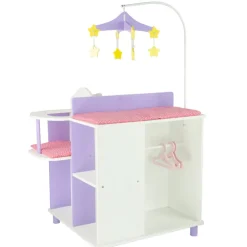 Kids Teamson Olivia's Little World Kids Little Princess Baby Dolls Changing Station with Storage, White/Purple
