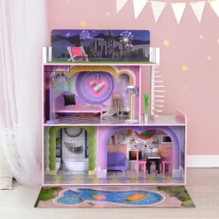 Kids Teamson Olivia's Little World Kids Wooden Dreamland Sunset 3-Level Dollhouse Set- FINAL SALE