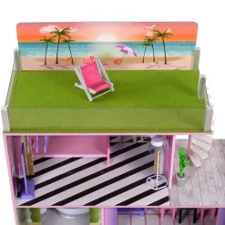 Kids Teamson Olivia's Little World Kids Wooden Dreamland Sunset 3-Level Dollhouse Set- FINAL SALE