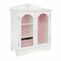 Kids Teamson Olivia's Little World Little Princess Toy Closet with Hangers for 18" Dolls, Gray/Pink