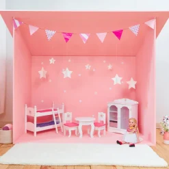 Kids Teamson Olivia's Little World Little Princess Toy Closet with Hangers for 18" Dolls, Gray/Pink