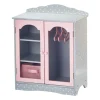 Kids Teamson Olivia's Little World Polka Dots Princess Toy Closet with Hangers for 18" Dolls, Gray/Pink